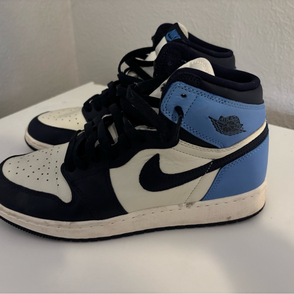 Jordan Black and Blue High-Top Sneakers